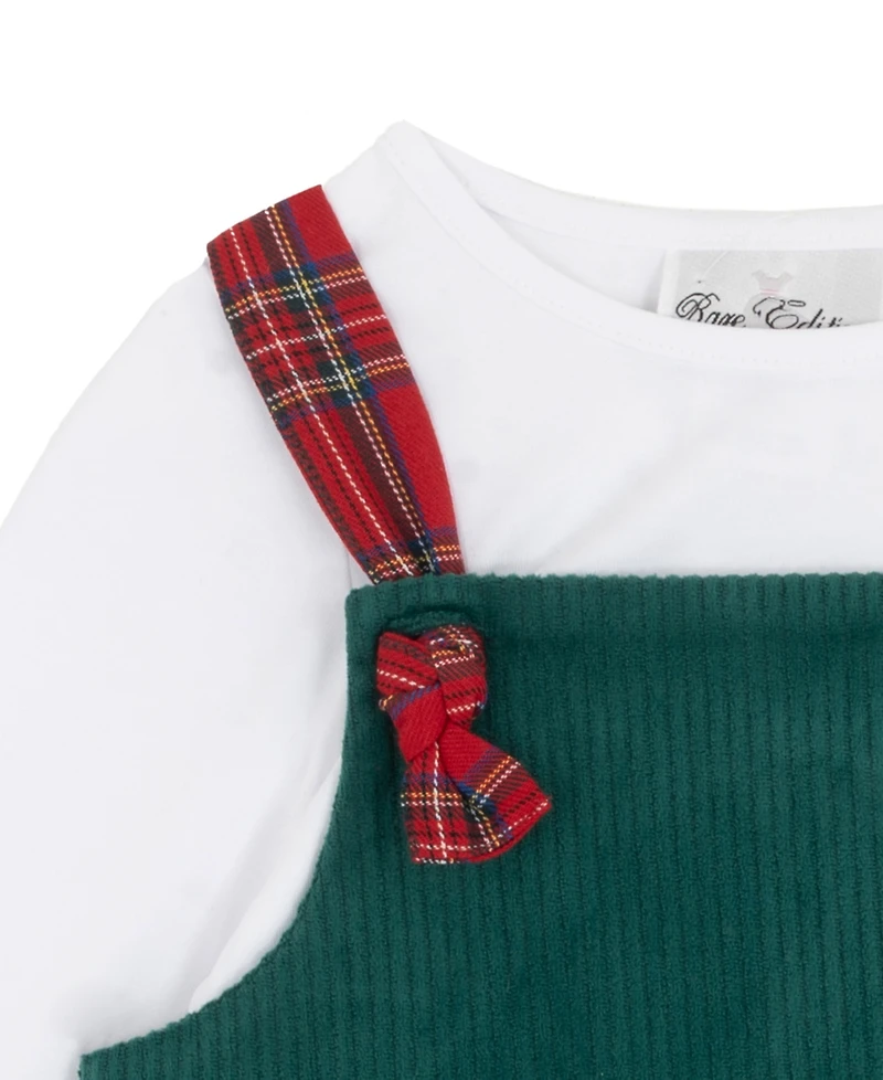 Rare Editions Girls 2T-6X 2-Piece Long Sleeves Top and Applique Detail Jumper Set