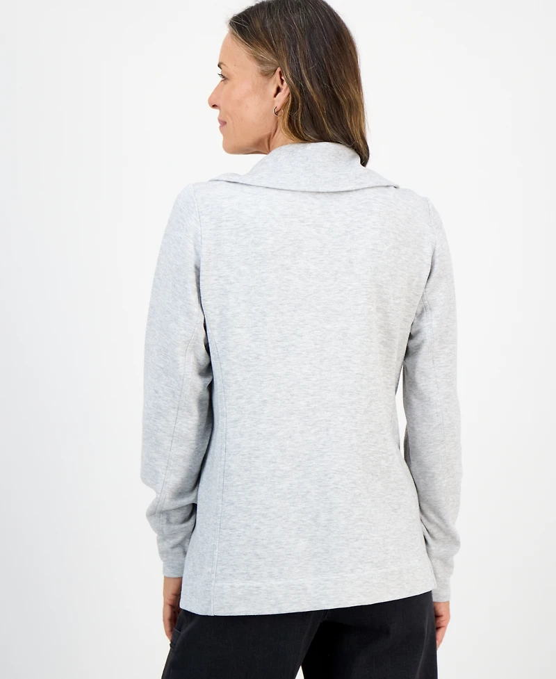 Style & Co Petite Heathered Full-Zip Tunic Sweatshirt, Macy's Exclusive