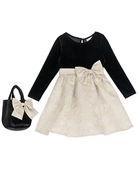 Rare Editions Girls 2T-6X Skirt Dress with Bag Set
