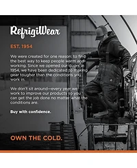 RefrigiWear Men's Iron-Tuff Low Bib Overalls - Insulated Work Bibs, Water-Repellent, Windproof, -50°F Comfort Rating, Durable Cold-Weather Gear