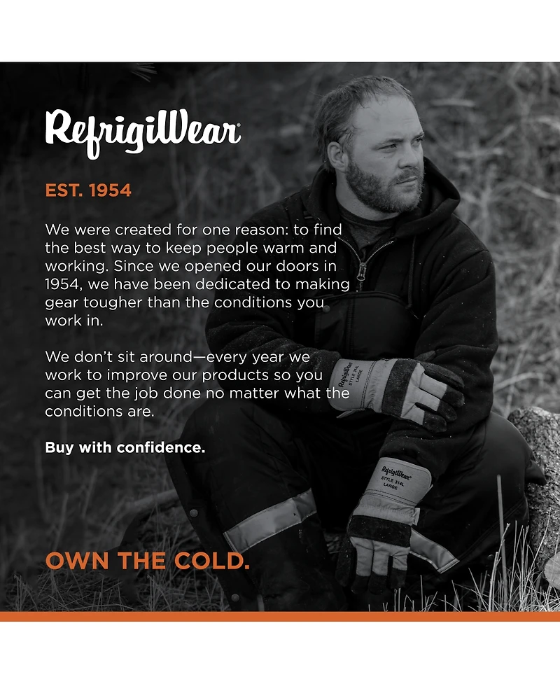 RefrigiWear Men's Insulated Full Zip Sweatshirt - Pre-Shrunk, Large Pockets