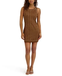 Siena Women's Studded Sleeveless Crew Neck Dress