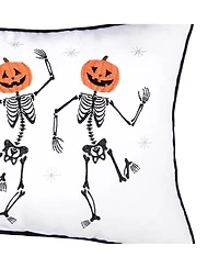 Pumpkin skeletion Trio Throw Pillow, 14" x 22"