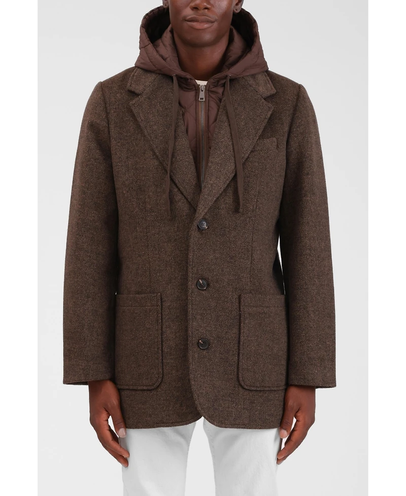 Bagatelle Homme Men's Wool Blend Hoodie Coat
