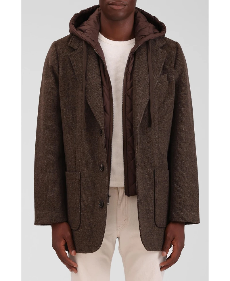 Bagatelle Homme Men's Wool Blend Hoodie Coat