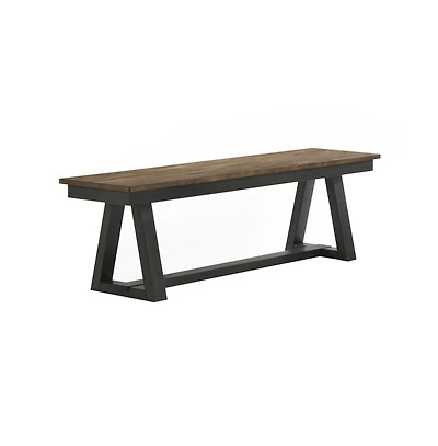 Intercon Backless Bench, 62"" in Brushed Brown & Pecan