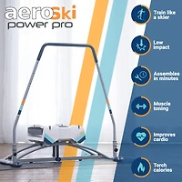 Aeroski 2.0 Ski Fitness Workout Machine with Recoil Spring Resistance, Gray