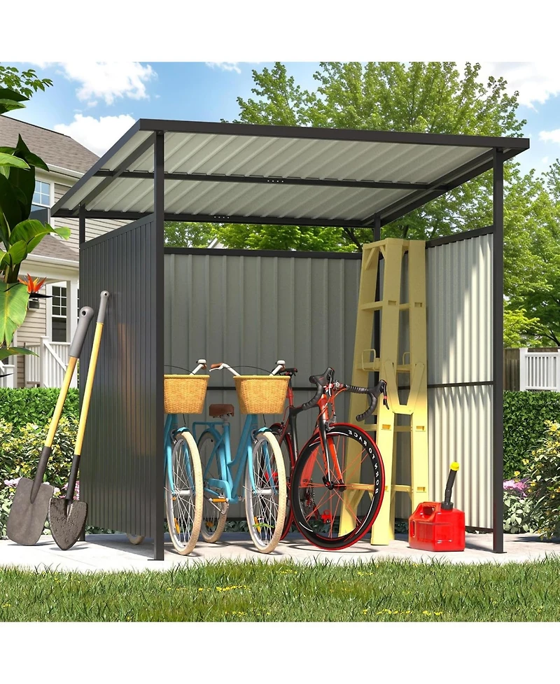 Aecojoy 6' x 6' Gazebo Outdoor Pergola for Patio, Small Lean to Hardtop Grill Gazebo