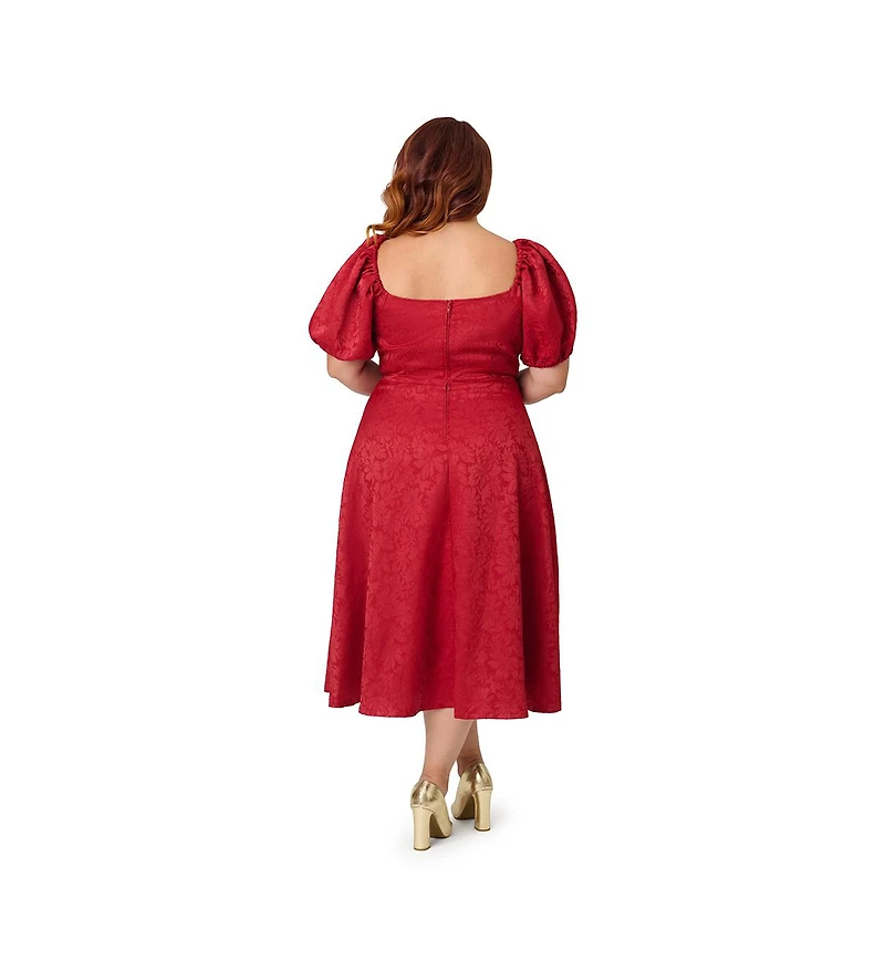 Unique Vintage Plus Jacquard Sweetheart Swing Dress