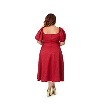 Unique Vintage Plus Jacquard Sweetheart Swing Dress
