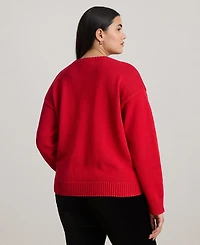 Lauren Ralph Plus Intarsia-Knit Foxhound Sweater