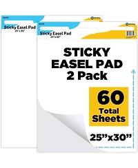 Enday Sticky Easel Pads 25"x30" 2 Pack – Self Stick Chart Paper, Anchor Chart for Teachers, Flip Chart Easel Paper, 30 Sheets Per Pad