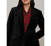 Lauren Ralph Plus Stretch Velvet Blazer