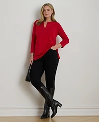 Lauren Ralph Plus Jersey Three-Quarter-Sleeve Tunic