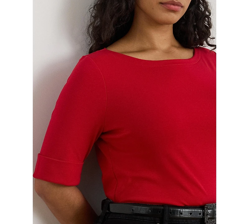 Lauren Ralph Plus Boat Neck T-Shirt