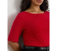 Lauren Ralph Plus Boat Neck T-Shirt