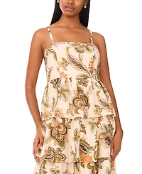 Msk Women's Sleeveless Tiered Midi Dress