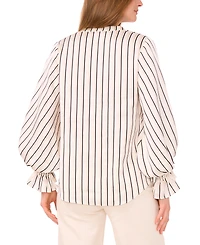 Vince Camuto Women's Split Neck Long Sleeves Top with Smocked Cuff
