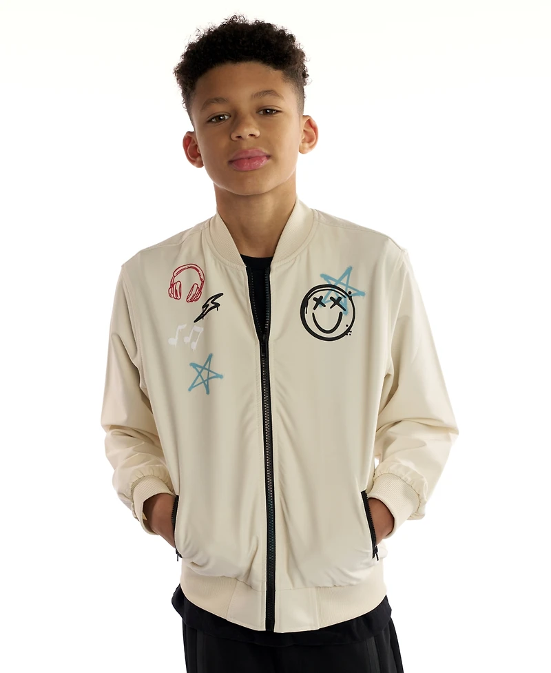 Sovereign Code Boys 5-20 Pierce Graphic Varsity Bomber Jacket