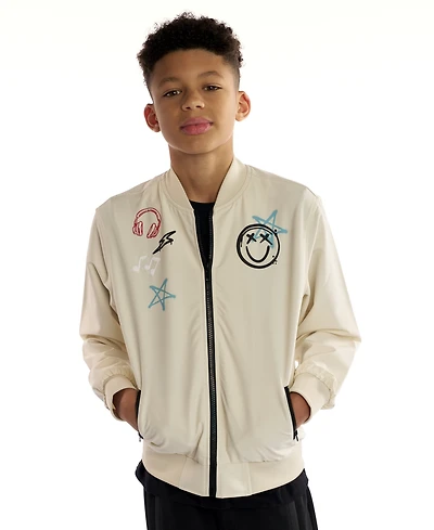 Sovereign Code Boys 5-20 Pierce Graphic Varsity Bomber Jacket