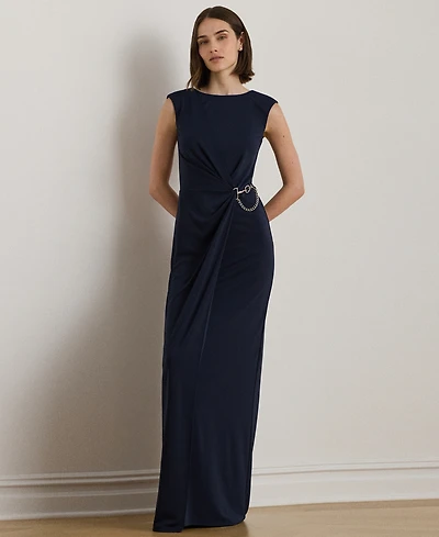 Lauren Ralph Women's Chain-Trim Cap-Sleeves Gown