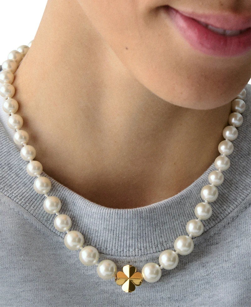 kate spade new york Imitation Pearl and Cubic Zirconia Flower Pendant Necklace
