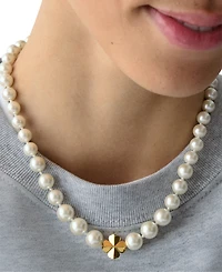 kate spade new york Imitation Pearl and Cubic Zirconia Flower Pendant Necklace