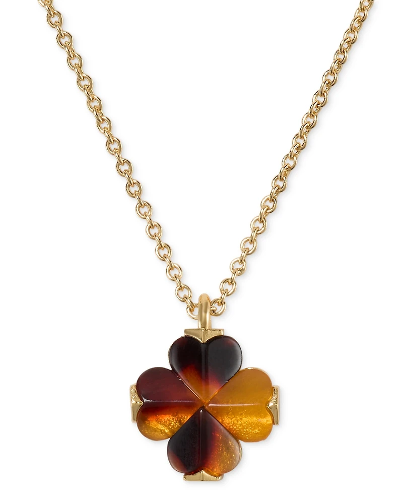 kate spade new york Cubic Zirconia Tortoise Flower Mini Pendant Necklace