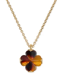kate spade new york Cubic Zirconia Tortoise Flower Mini Pendant Necklace