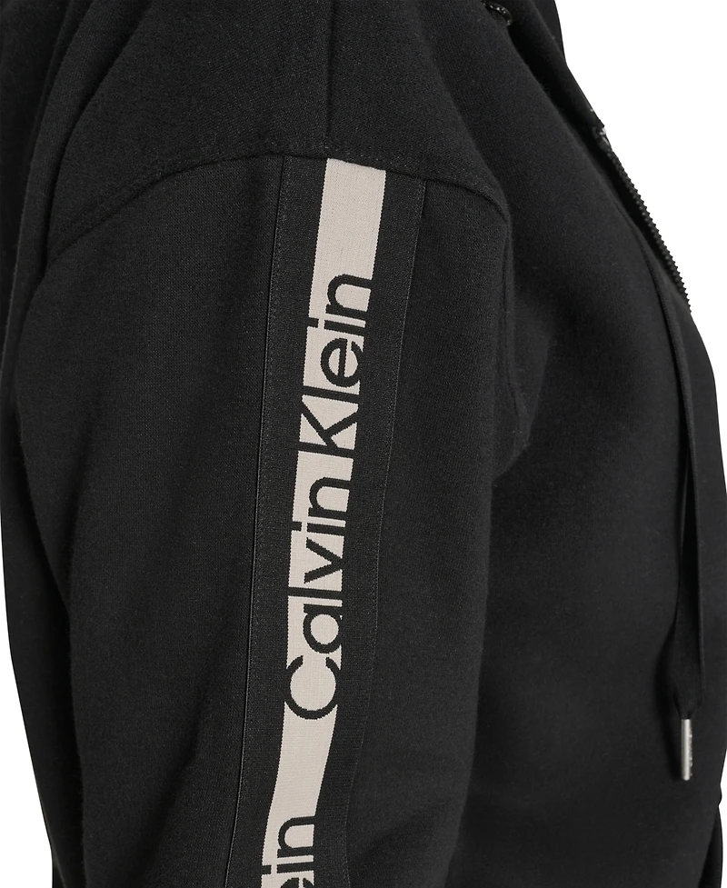 Calvin Klein Women's Fleece Logo Tape Hoodie Jacket