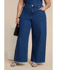 Eloquii Women's Wide Leg Comfort Stretch Jean