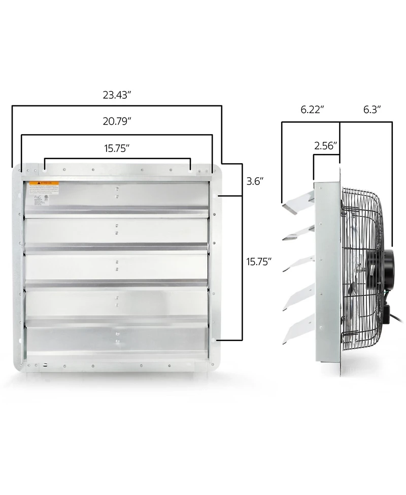 Vie Air Inch Shutter Exhaust Fan with Power Cord