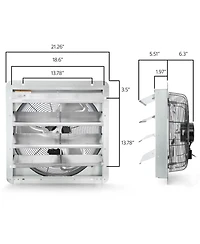 Vie Air 18 Inch Shutter Exhaust Fan with Power Cord