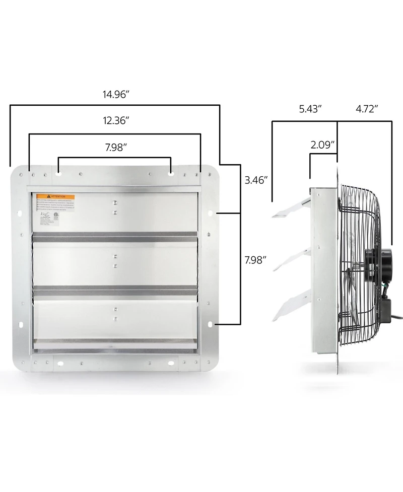 Vie Air Inch Shutter Exhaust Fan with Power Cord