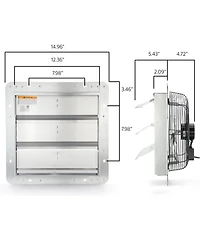 Vie Air Inch Shutter Exhaust Fan with Power Cord