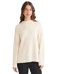 Jones New York Women's Funnel Mock Neck Heatset Sweater