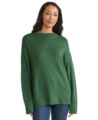 Jones New York Women's Funnel Mock Neck Heatset Sweater
