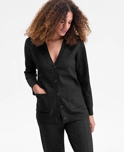 I.n.c. International Concepts Women's Rhinestone V-Neck Cardigan, Macy's Exclusive