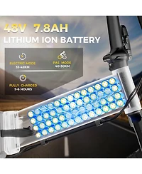 Mikolo Folding Electric Bike for Adults, 55 Miles & 25MPH, 500W Peak Motor, 48V 10Ah Removable Battery, Fat Tire EBike with Smart Lcd Display