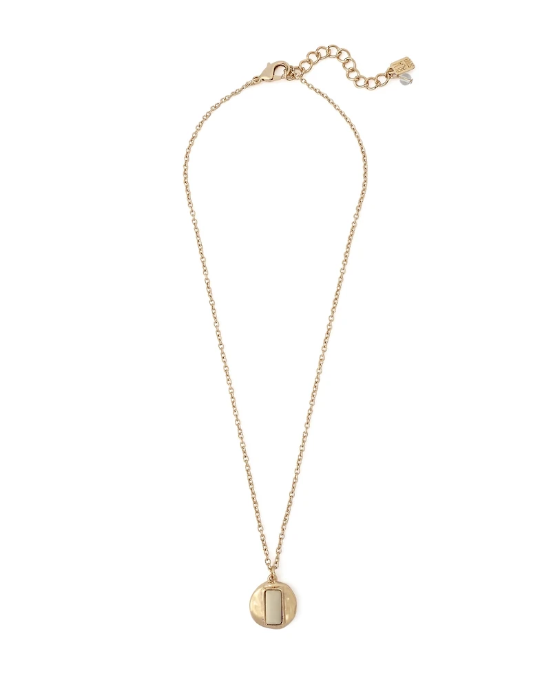 Robert Lee Morris Soho Ivory Molten Disc Pendant Necklace