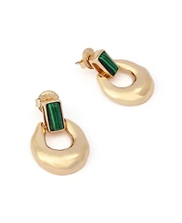 Robert Lee Morris Soho Malachite Molten Doorknocker Earrings