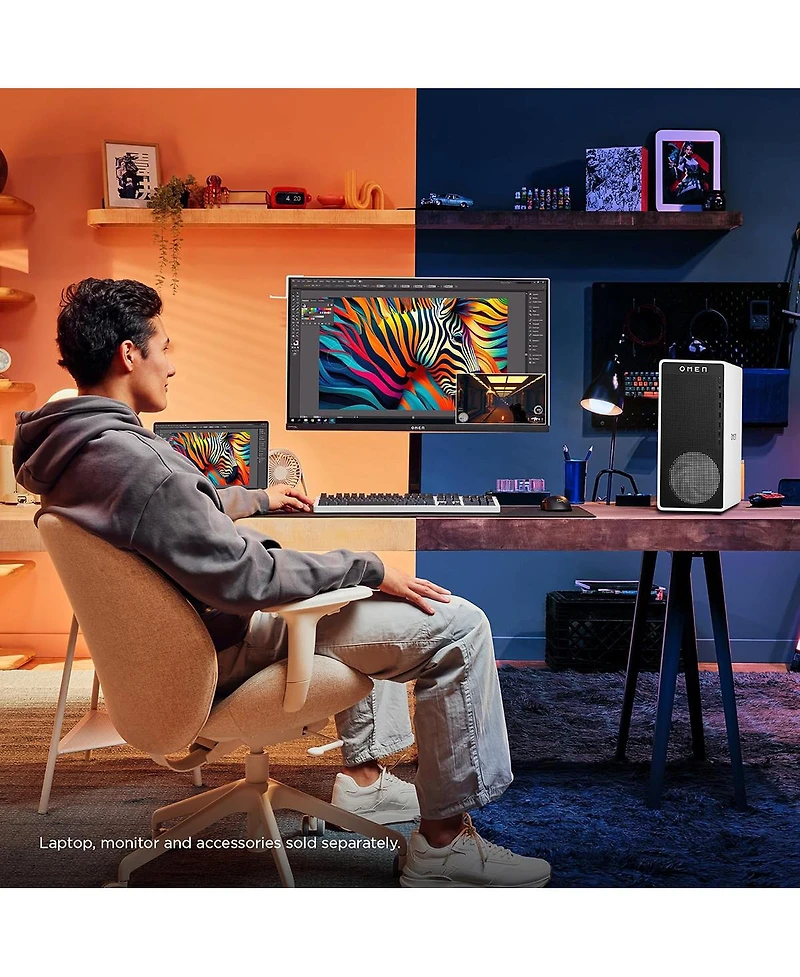 Hp Omen 16L TG03-0120 Gaming Desktop Computer, Intel Core Ultra 5 225F 3.3GHz, 16GB Ram, 1TB Ssd, Nvidia GeForce Rtx 5060 8GB, Windows 11 Home, Snow