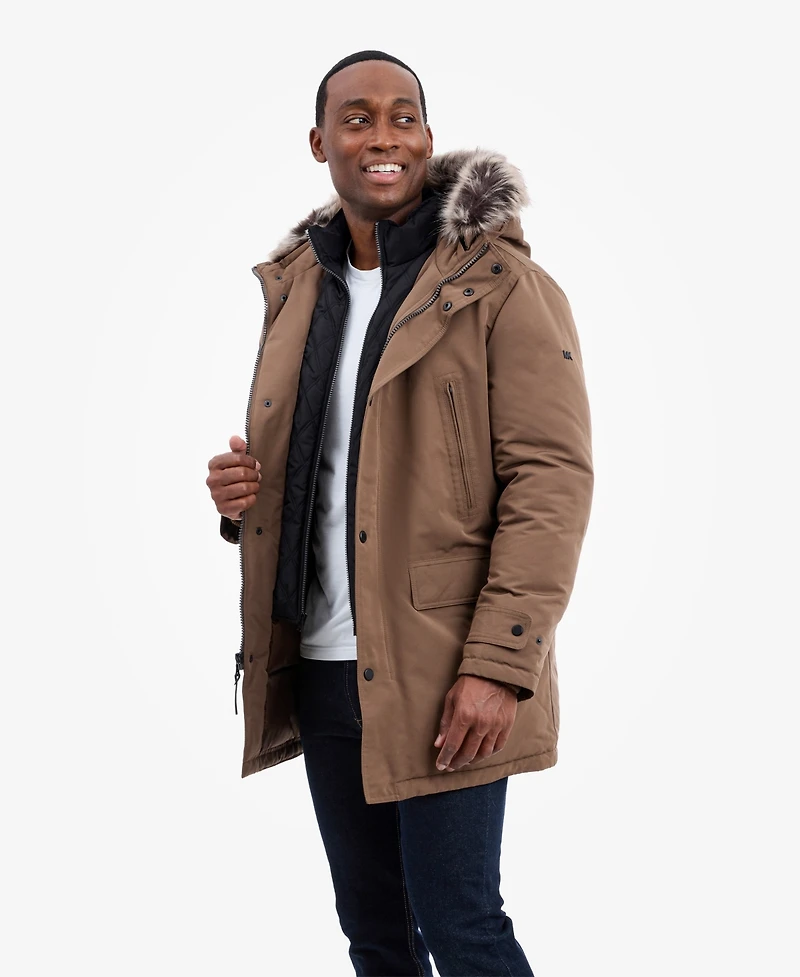 Michael Kors Men's Hooded Bib Snorkel Parka, Created for Macy's