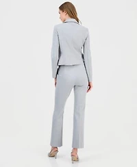 Anne Klein Womens Notched Collar Knit Moto Jacket High Rise Pull On Bootcut Pants