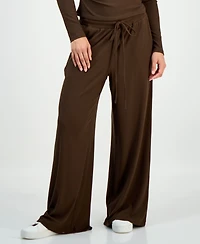 I.n.c. International Concepts Petite Ribbed Knit High Rise Wide-Leg Pants, Macy's Exclusive