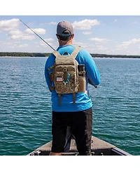 Fishing Tackle Backpack with Rod & Gear Holder, Lightweight Fishing Tackle Storage Bag with Protective Rain Cover