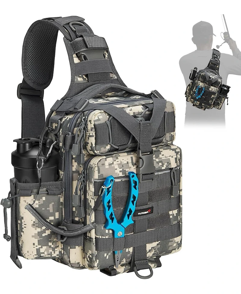 Fishing Backpack with Rod Holder, Lightweight Sling Bag Storge Gear and Equipment
