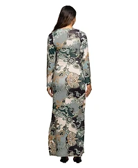 24seven Comfort Apparel Women's Maternity Long Sleeve Maxi Dress