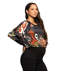 24seven Comfort Apparel Women's Maternity Scoop Neck Top