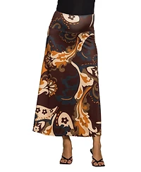 24seven Comfort Apparel Women's Maternity Elastic Waist Maxi Skirt